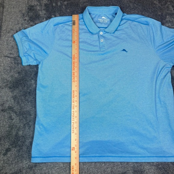 Tommy Bahama Mens 3XL Light Blue Short Sleeve Marlin Polo Shirt Cotton Blend - Picture 5 of 6